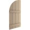 Ekena Millwork Rough Cedar 4 Board Joined Board-n-Batten w/Quarter Round Arch Top Faux Wood Shutters, 22W x 84H, PR SHUBJQ22X84RCPR - alternate 6